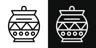 Indian pot icon vector