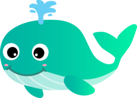 cute whale cartoon, sea animal png