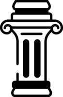 Corinthian pillar glyph and line vector illustration