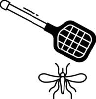 fly killer glyph and line vector illustration