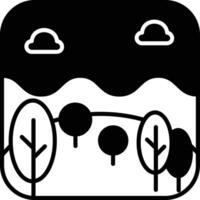 landscape glyph and line vector illustration