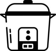 Rice cooker glyph and line vector illustration