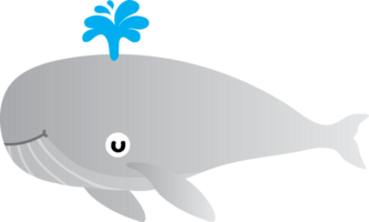 cute whale cartoon, sea animal png