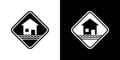 Flood disaster sign vector