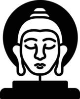 Buddha glyph and line vector illustration