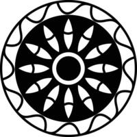 Mandala glyph and line vector illustration