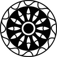 Mandala glyph and line vector illustration