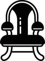 Throne glyph and line vector illustration