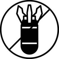 Ban Bomb glyph and line vector illustration