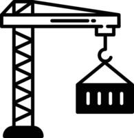 Crane glyph and line vector illustration