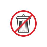 No trash icon vector