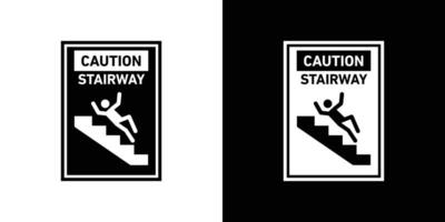 Caution stairway sign vector