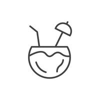 Coconut drink icon vector