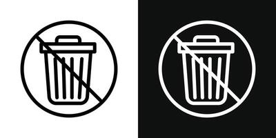 No trash icon vector