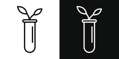 Test tube with plant icon vector