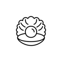 Pearl in the open shell icon vector