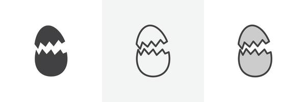 Broken egg icon vector