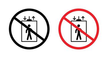 No elevator sign vector