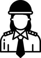 officer glyph and line vector illustration