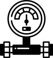 Gauge glyph and line vector illustration