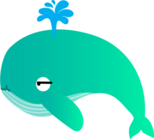 carino balena cartone animato, mare animale png