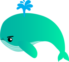 carino balena cartone animato, mare animale png