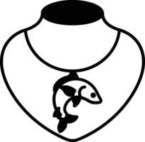 Necklace glyph and line vector illustration