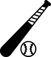 Baseball bat glyph and line vector illustration