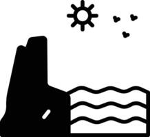 island glyph and line vector illustration