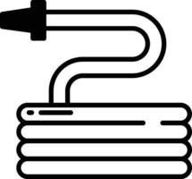 Hose glyph and line vector illustration