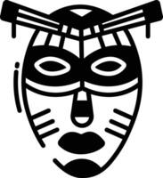 African Mask glyph and line vector illustration