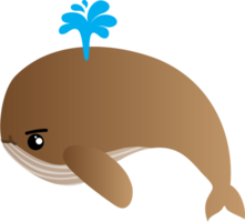 schattig walvis tekenfilm, zee dier png