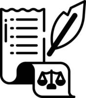 Law Documents glyph and line vector illustration