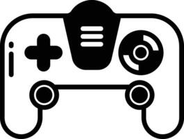 joystick glyph and line vector illustration