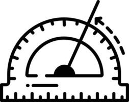 Protractor glyph and line vector illustration