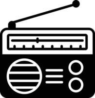 radio glyph and line vector illustration