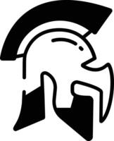 Greek Helm glyph and line vector illustration
