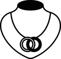 Necklace glyph and line vector illustration