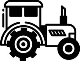 tractor glifo y línea vector ilustración