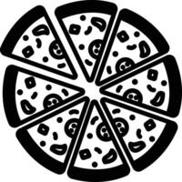 Pizza glyph and line vector illustration