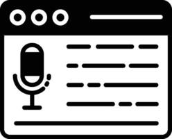 Podcast glyph and line vector illustration