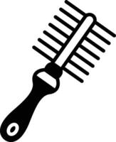 Comb glyph and line vector illustration