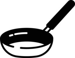 Frying pan glyph and line vector illustration