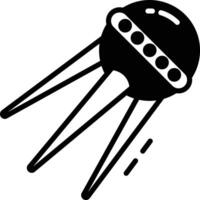 Sputnik glyph and line vector illustration