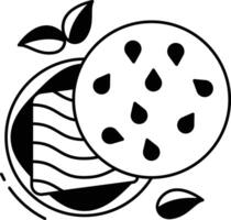 beef bun glyph and line vector illustration