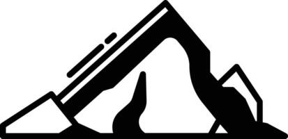 ice peak mountain glyph and line vector illustration