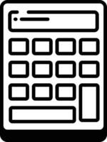 Calculator glyph and line vector illustration