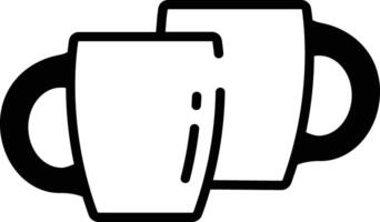 Coffee mug glyph and line vector illustration