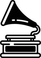 Gramophone glyph and line vector illustration