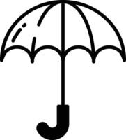 Umbrella glyph and line vector illustration